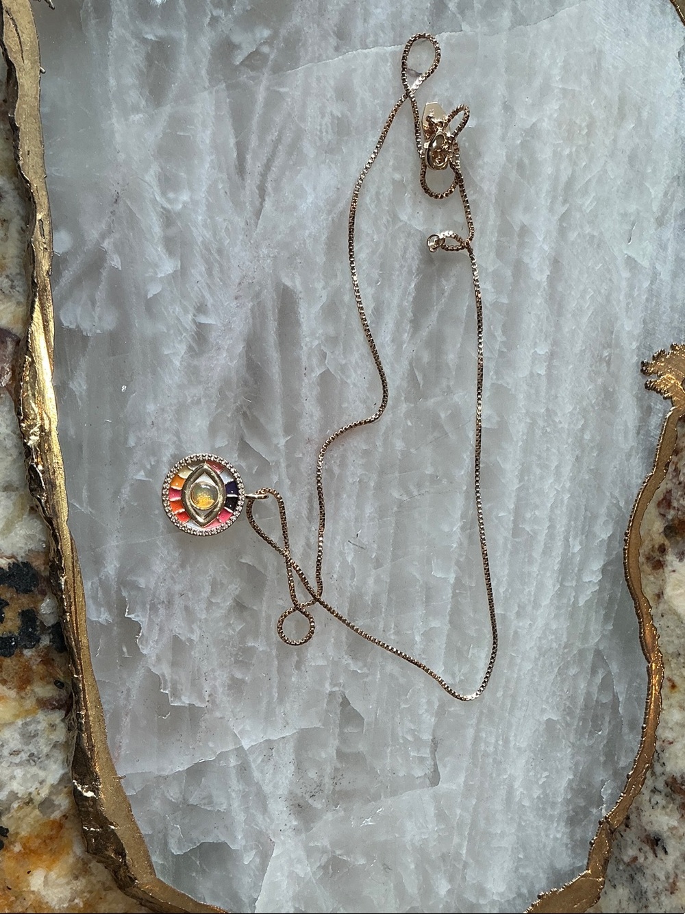 Multicolor Opal Sunburst Gold Pendant Necklace for Women